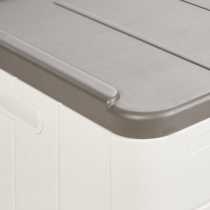 White Plastic Storage Box 116 x 60cm Outdoor Tool Box for Textiles and Cushions