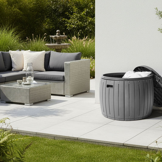 Grey Plastic Outdoor Storage Box 56cm Twist Lid