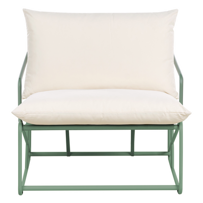 Home Low Oversized Chair Green Metal Backrest Slipper Design Indoor Outdoor Modern