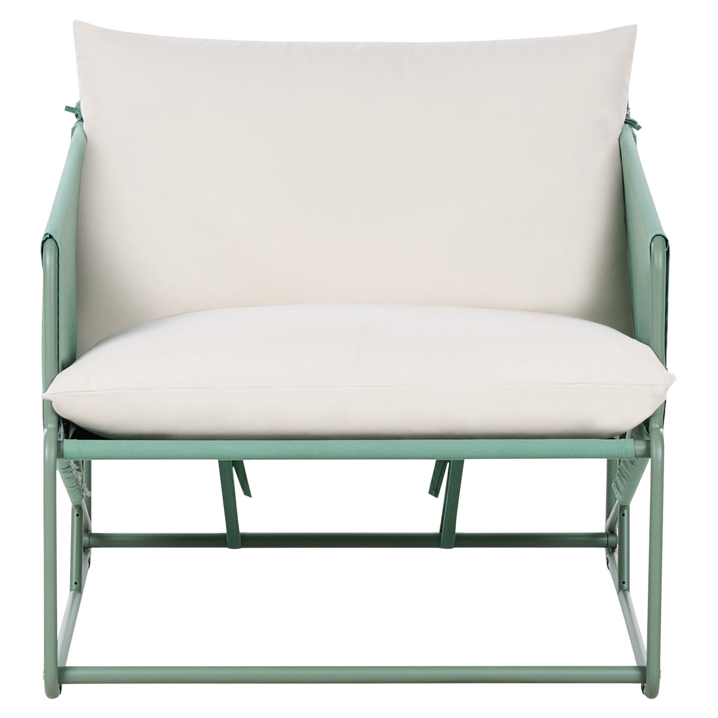 Low Oversized Sofa and Armchair Set Green Slipper Cushions
