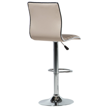 Beige Faux Leather Bar Chairs Set of 2 Counter Height