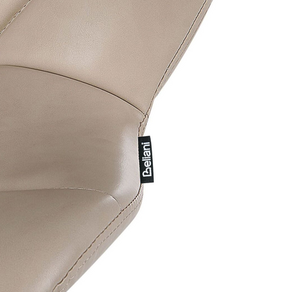 Set of 2 Bar Stools Beige Faux Leather Swivel