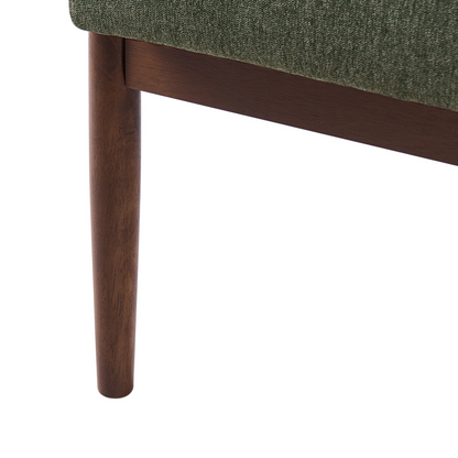 Retro 2-Seater Sofa Green and Brown Polyester Wood Frame