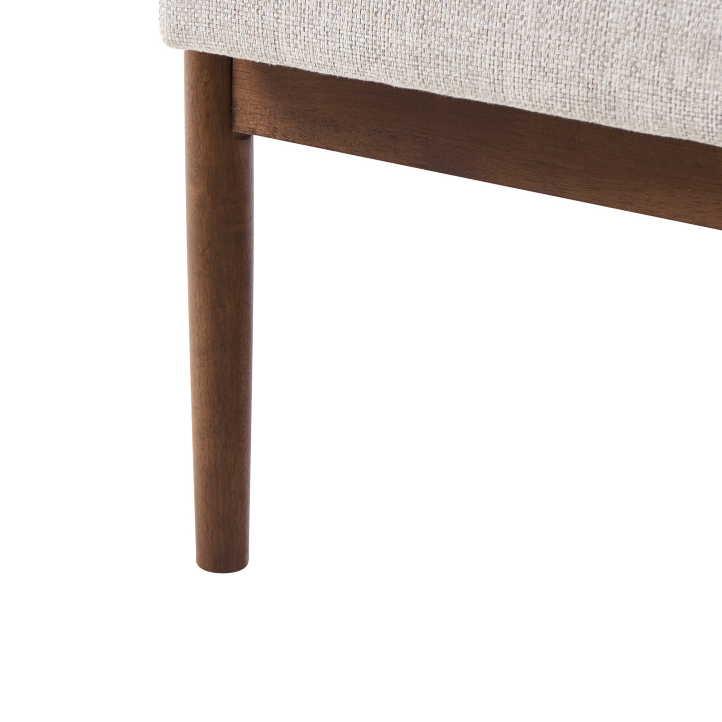 2-Seater Grey Brown Polyester Upholstery Mid Century Wood Frame