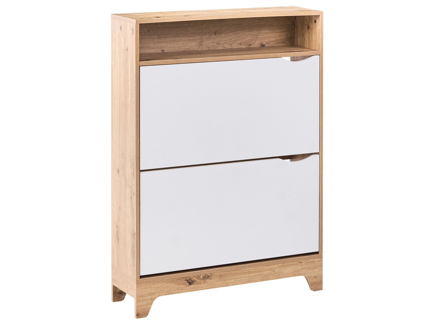 LuxeHome White MDF Shoe Storage Cabinet 2 Compartments