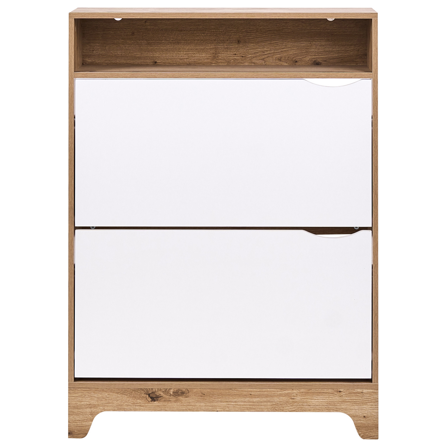 LuxeHome White MDF Shoe Storage Cabinet 2 Compartments