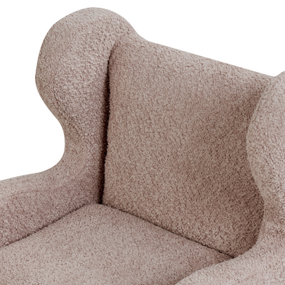 Boucle Taupe Armchair With Armrests Nursery Chair For Children Modern Design