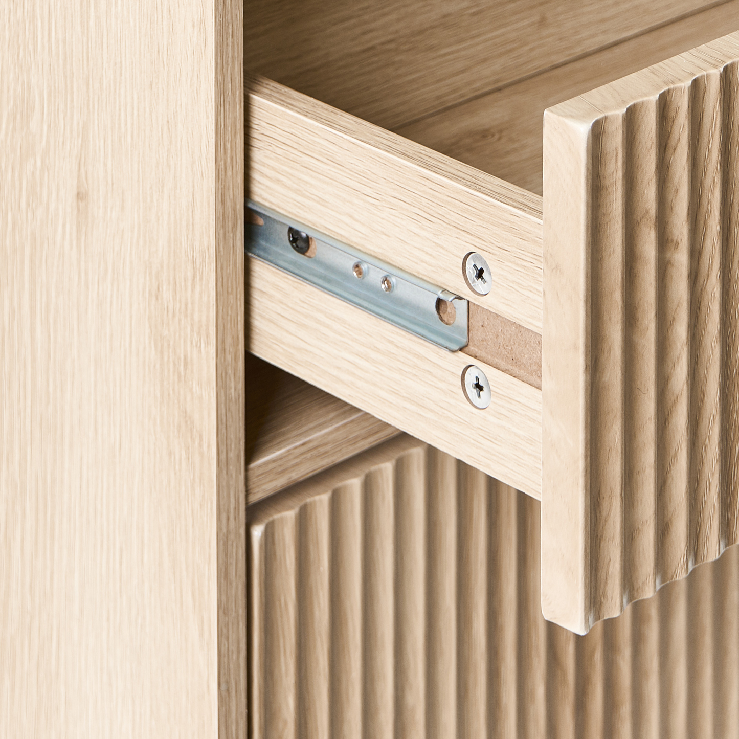 ScandiHome Light Brown Shoe Cabinet With Mirror And Drawers