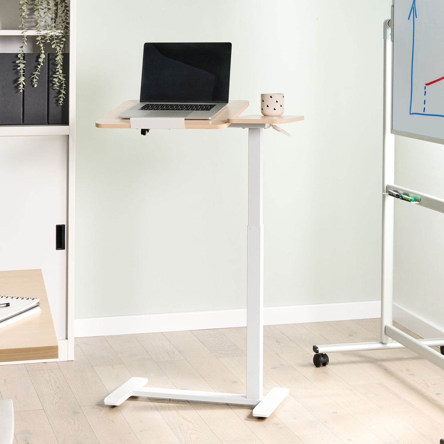 Manually Adjustable Laptop Desk Brown White 70 x 40cm