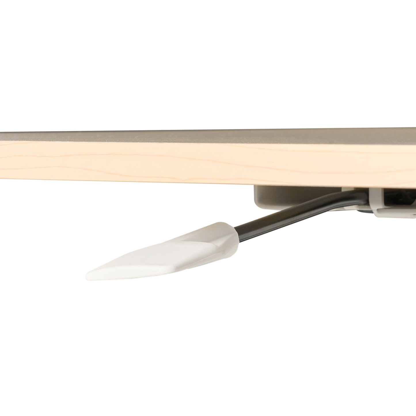 Manually Adjustable Mobile Laptop Desk Sit Stand Light Brown Top With White Steel Frame 65 x 48cm