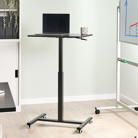 Sit-Stand Laptop Desk Black Steel Frame 65 x 48cm