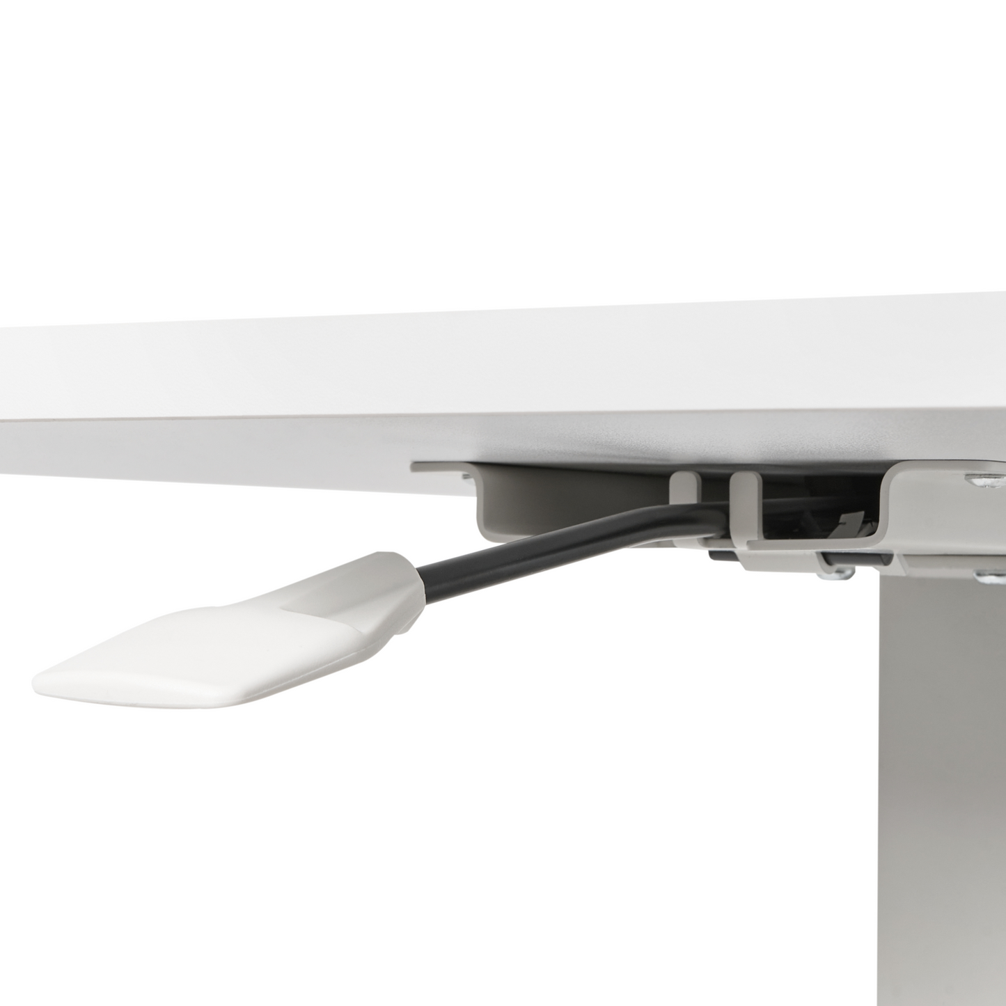 Manually Adjustable Mobile Laptop Desk White Steel Frame