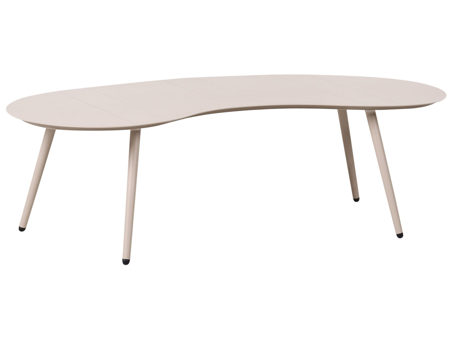 Garden Coffee Table Beige Aluminum 130 x 65cm UV Resistant Kidney Shaped Outdoor Furniture