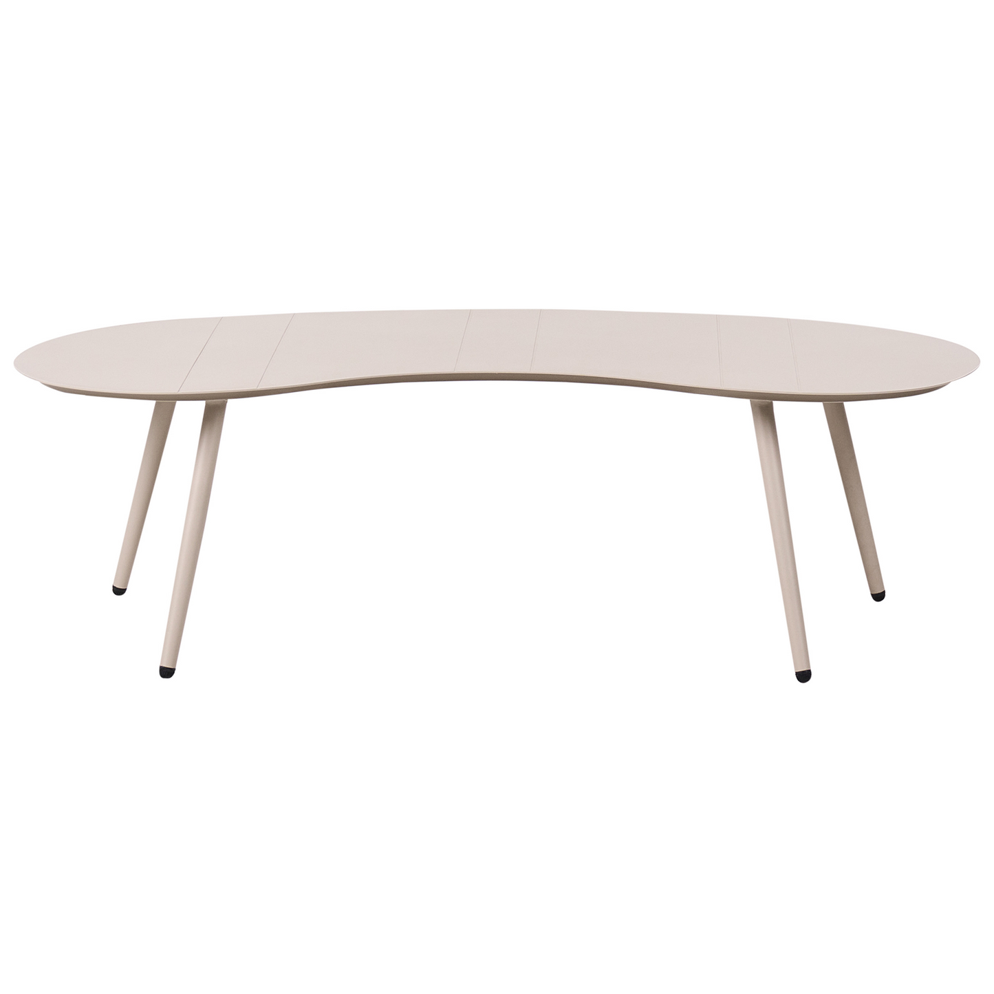 Garden Coffee Table Beige Aluminum 130 x 65cm UV Resistant Kidney Shaped Outdoor Furniture