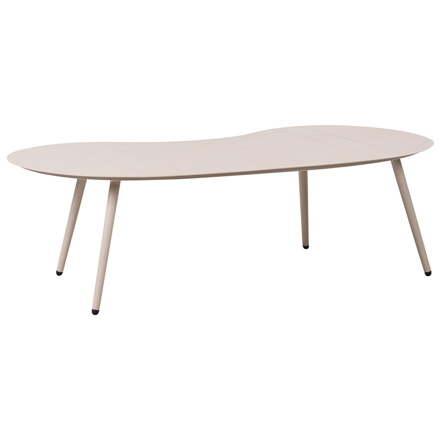 Garden Coffee Table Beige Aluminum 130 x 65cm UV Resistant Kidney Shaped Outdoor Furniture