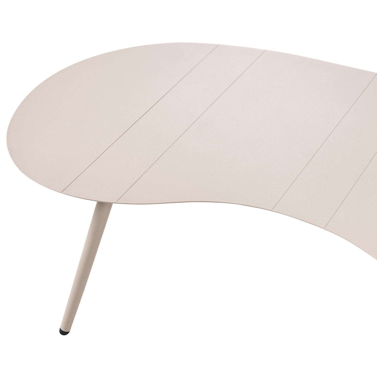 Garden Coffee Table Beige Aluminum 130 x 65cm UV Resistant Kidney Shaped Outdoor Furniture