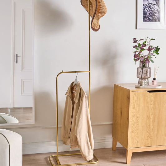 Gold Iron Clothes Rail 171cm Freestanding Rack