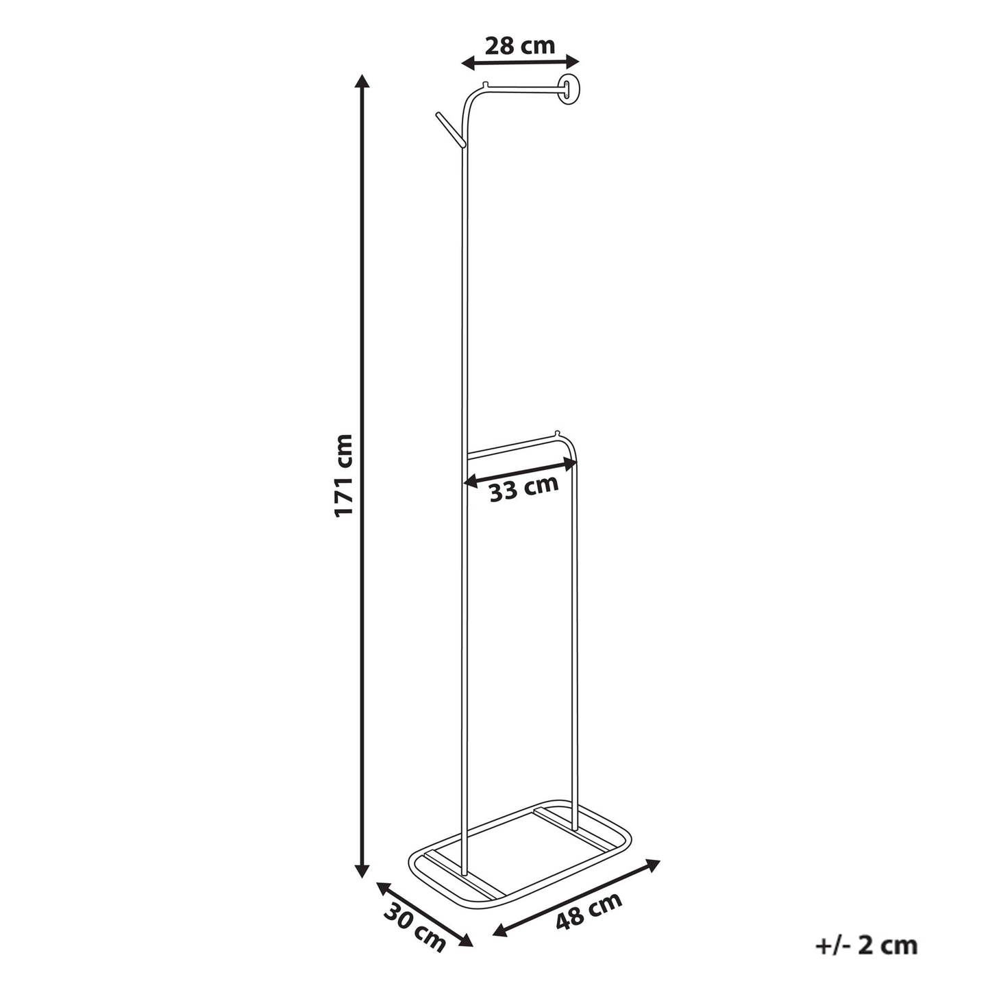 Gold Iron Clothes Rail 171cm Freestanding Rack