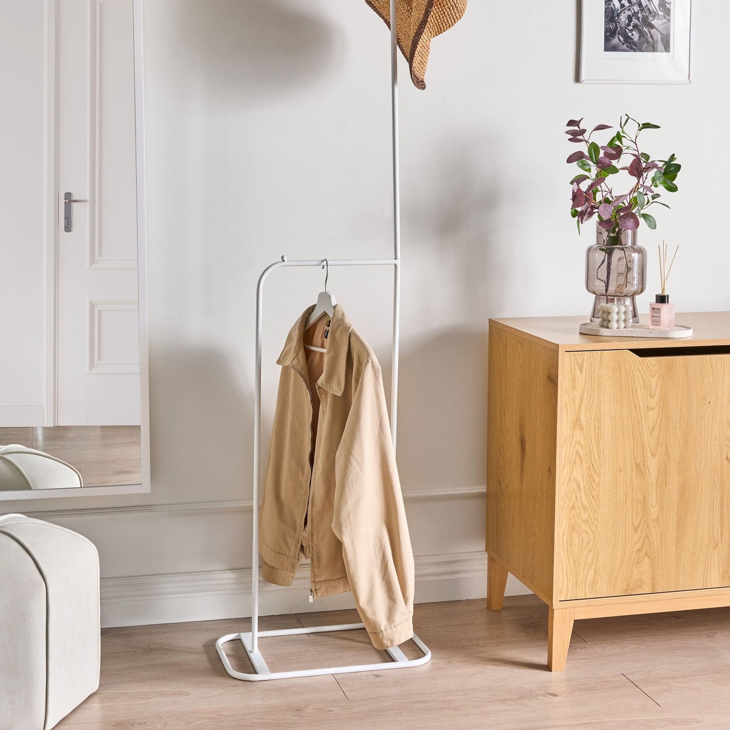 Astra Home White Clothes Rail Freestanding 171cm