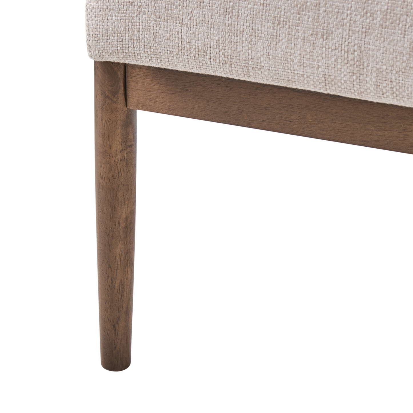 Living Retro Sofa Beige And Dark Brown Polyester Wood Frame