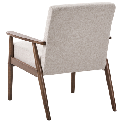 Beige And Dark Brown Living Room Set Three Piece Polyester Upholstery With Retro Wood Frame