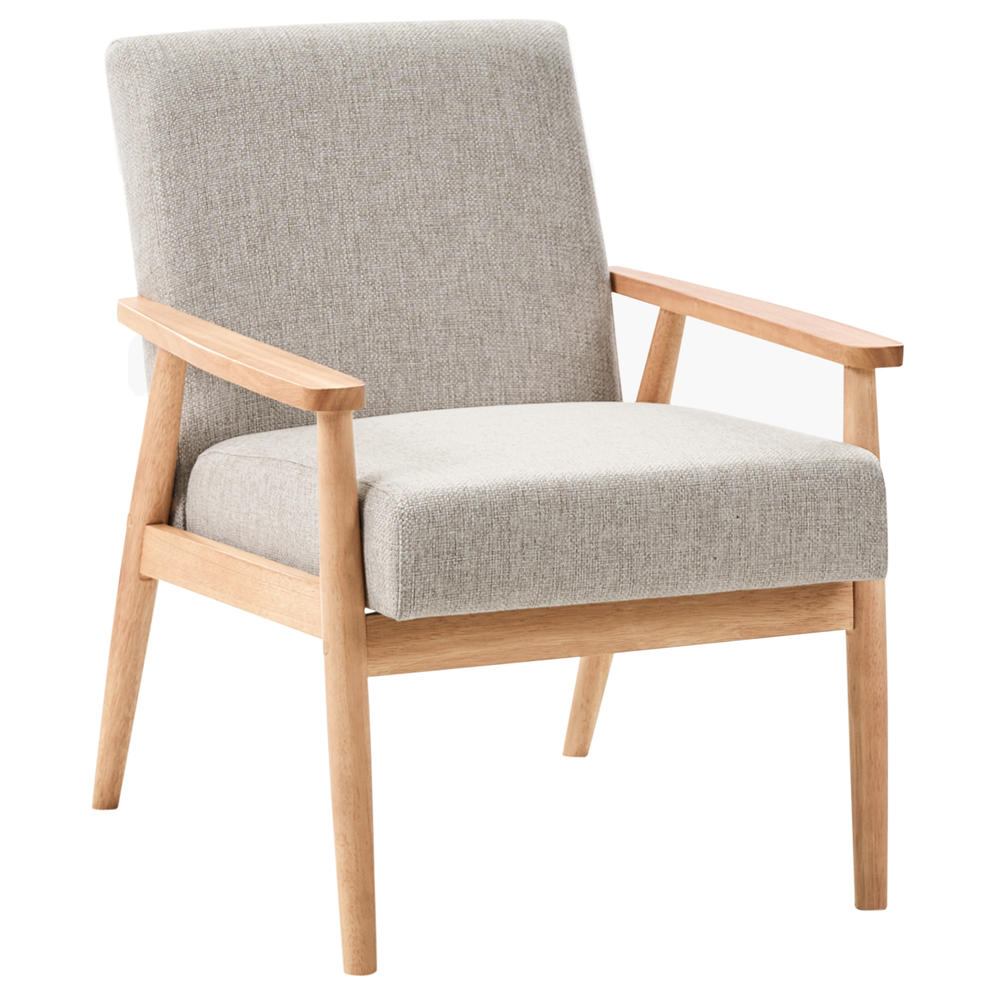 Living Room Set Grey and Light Brown Upholstery Wood Frame