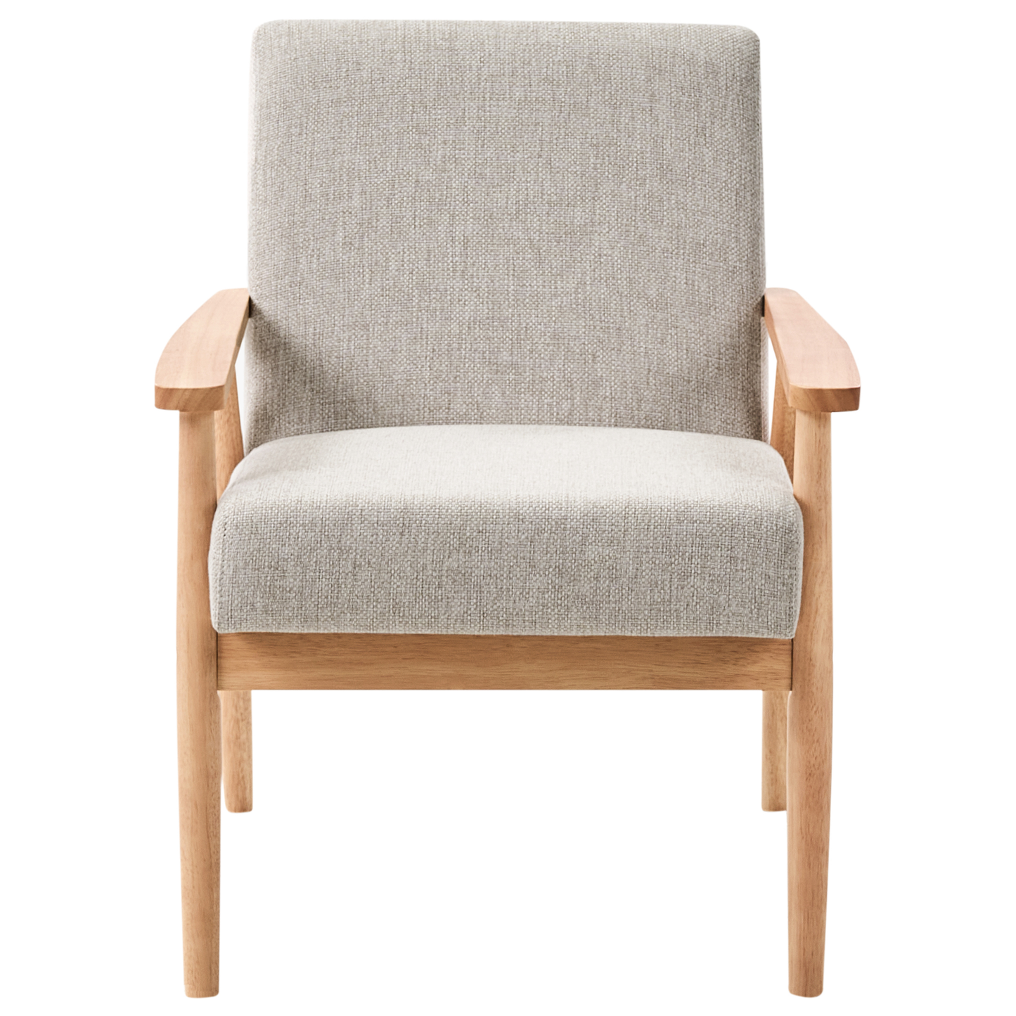 Living Room Set Grey and Light Brown Upholstery Wood Frame