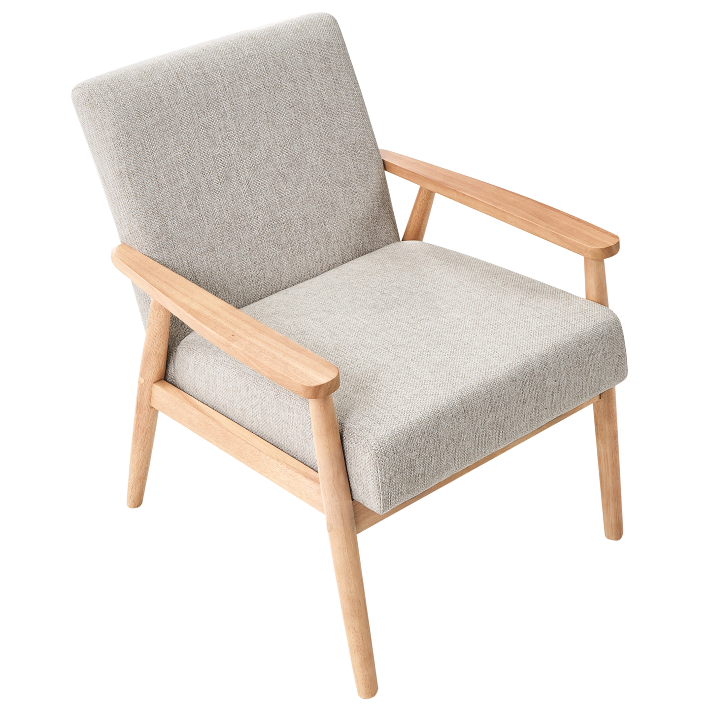 Living Room Set Grey and Light Brown Upholstery Wood Frame