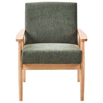 Green And Light Brown Retro Living Room Set With Wood Frame