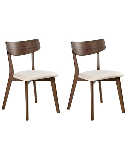Heritage Home Armless Dining Chairs Set of 2 Dark Brown Rubberwood