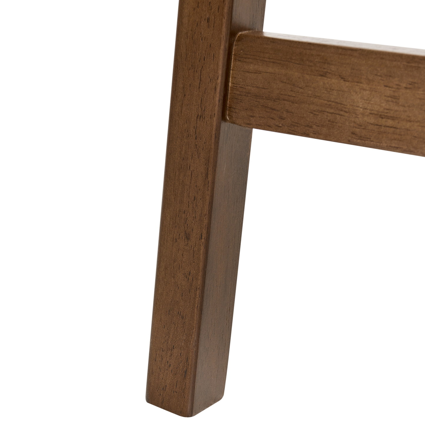 Set Of 2 Bar Chairs Dark Brown And Off White Rubberwood Upholstered Seats