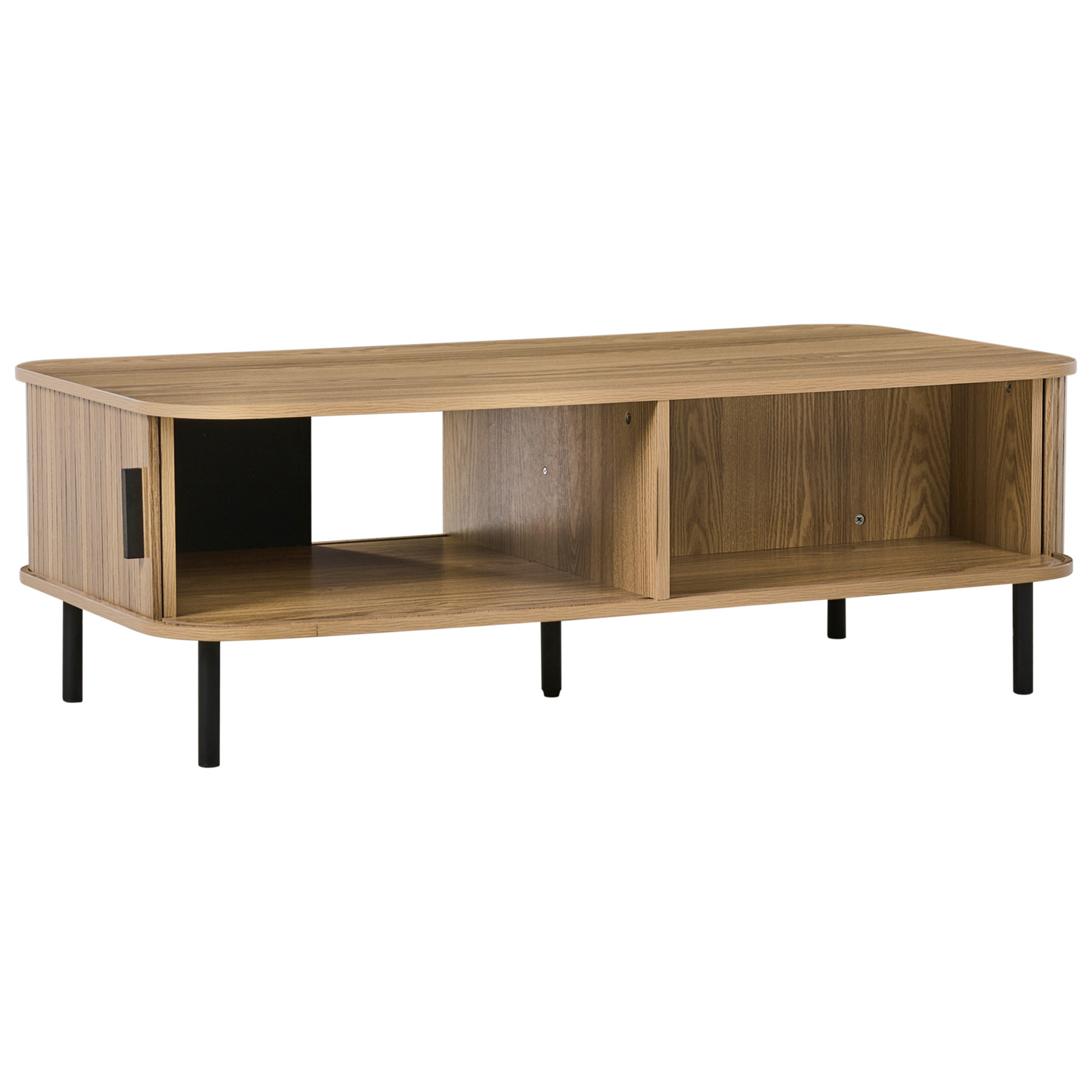NovaCasa Coffee Table Light Brown With Black Legs 120x60 cm
