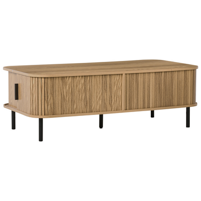 NovaCasa Coffee Table Light Brown With Black Legs 120x60 cm