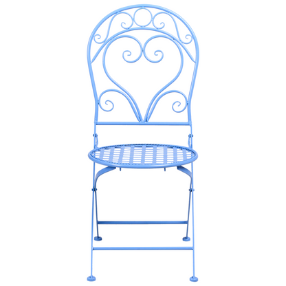 Outdoor Set Of 2 Chairs Powder Coated Iron Scroll Backrest