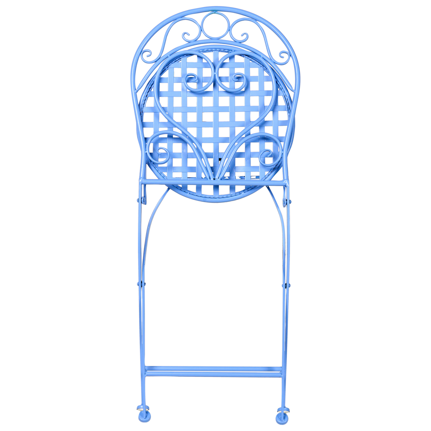 Outdoor Set Of 2 Chairs Powder Coated Iron Scroll Backrest