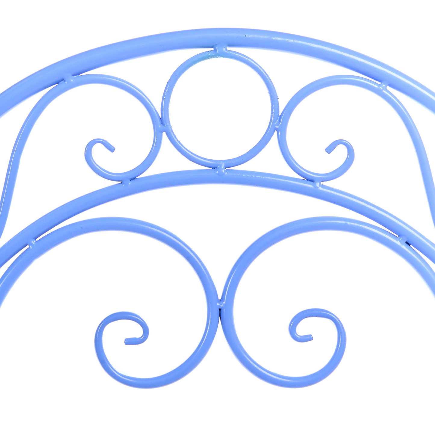Outdoor Set Of 2 Chairs Powder Coated Iron Scroll Backrest