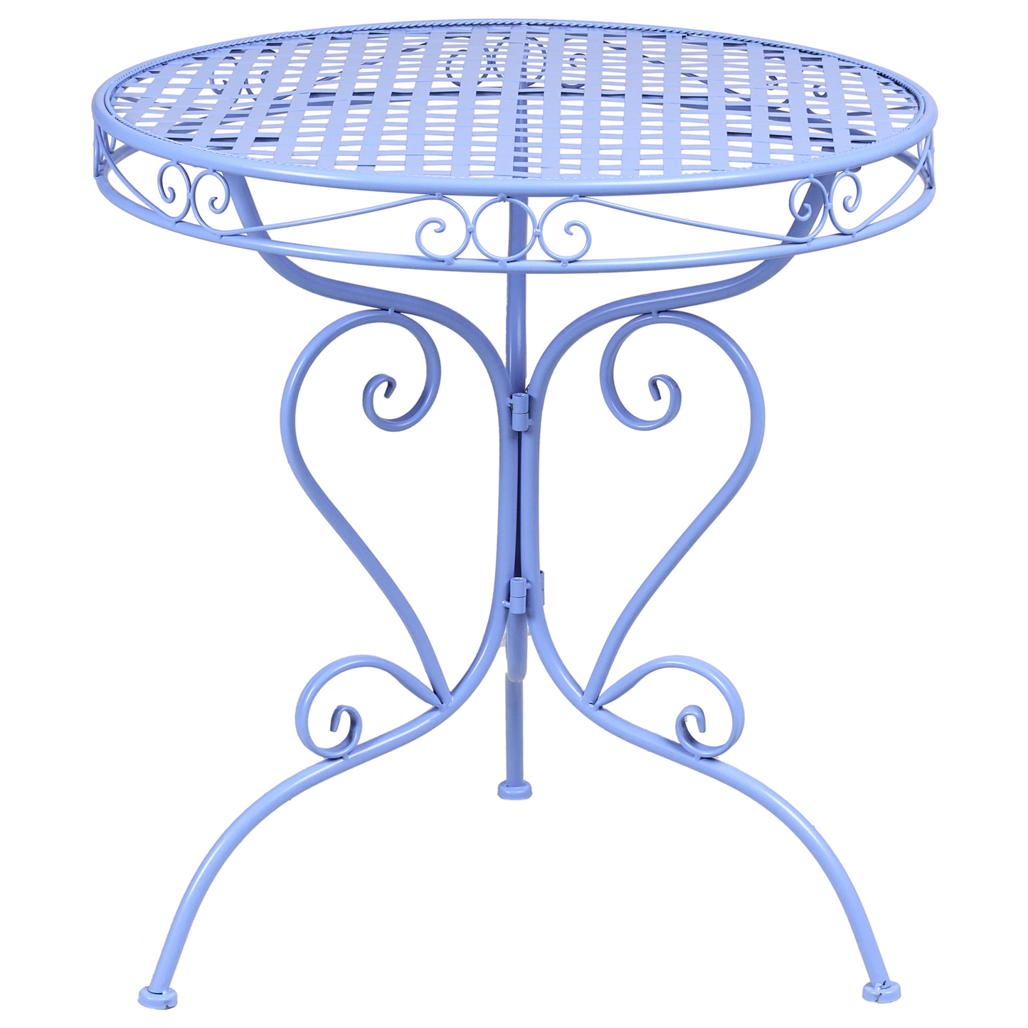 Garden Bistro Set Blue Powder Coated 3 Piece Table Chairs