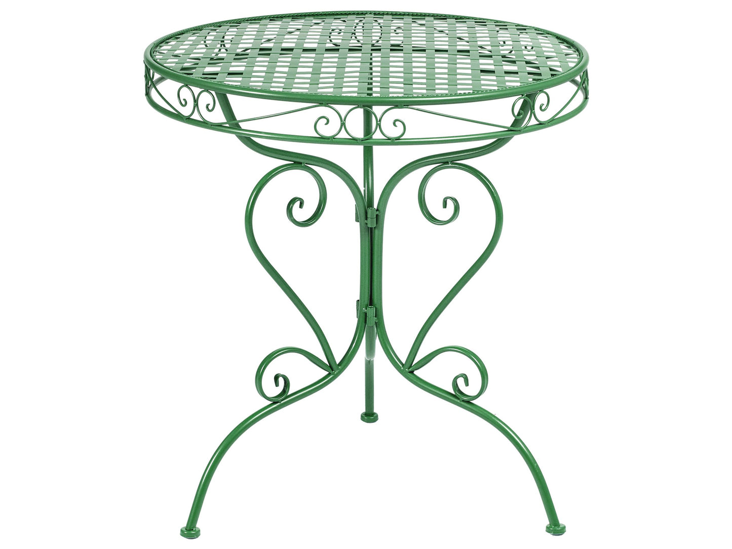 Outdoor Bistro Table Green Powder-Coated Iron Scrollwork