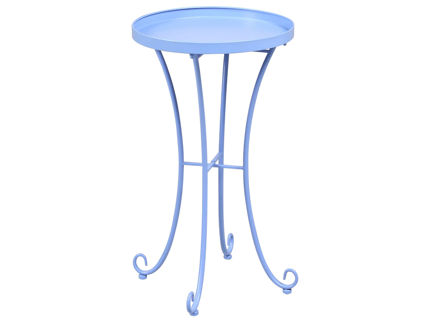 Vintage Light Blue Metal Round Side Table 40cm Outdoor