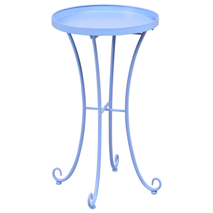 Light Blue Outdoor Iron 2 Seater Bench Set With Table