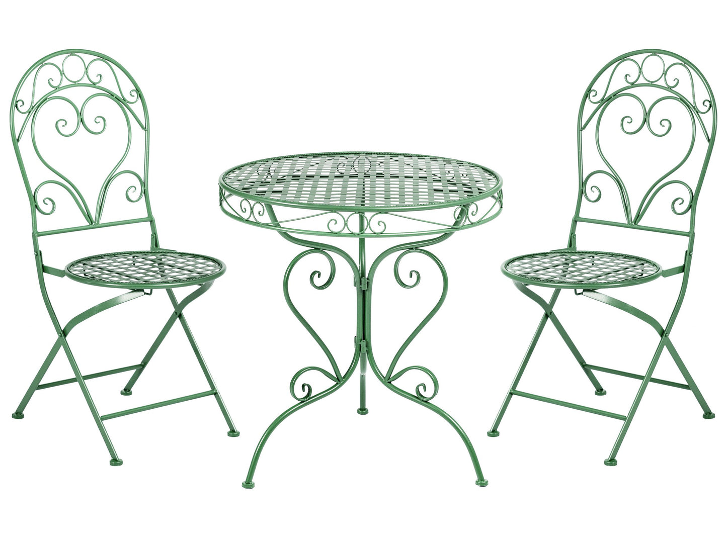 Verdant Living Garden Bistro Set Green Powder Coated 3pc