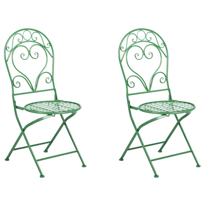 Verdant Living Garden Bistro Set Green Powder Coated 3pc