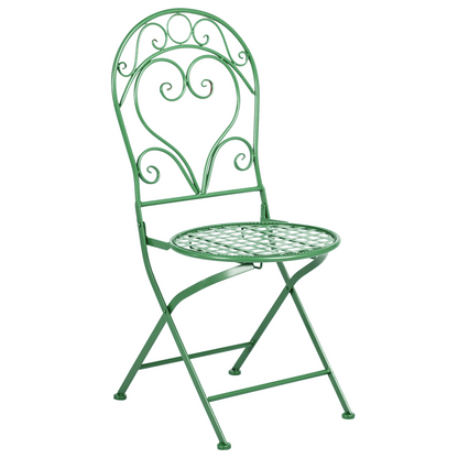 Verdant Living Garden Bistro Set Green Powder Coated 3pc