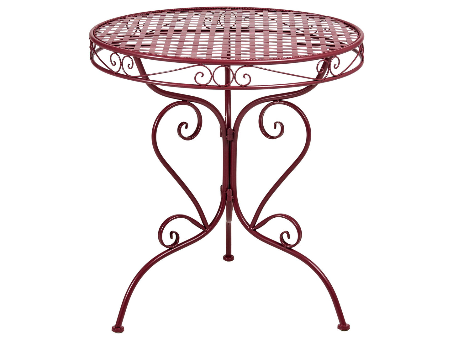 Burgundy Outdoor Bistro Table With Scrollwork