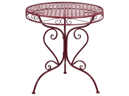 Burgundy Outdoor Bistro Table With Scrollwork