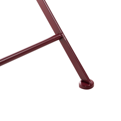 Burgundy Metal Outdoor Chairs Set Of 2 With Powder Coated Scrollwork Backrests
