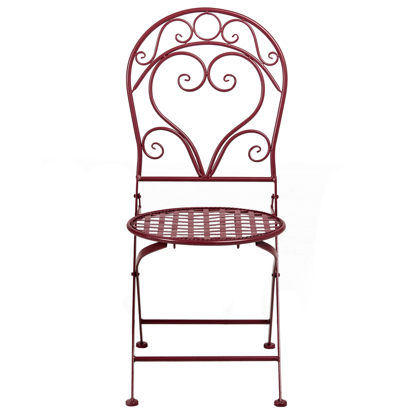 Garden Bistro Burgundy Metal Powder Coated 3 Piece Table and Chairs