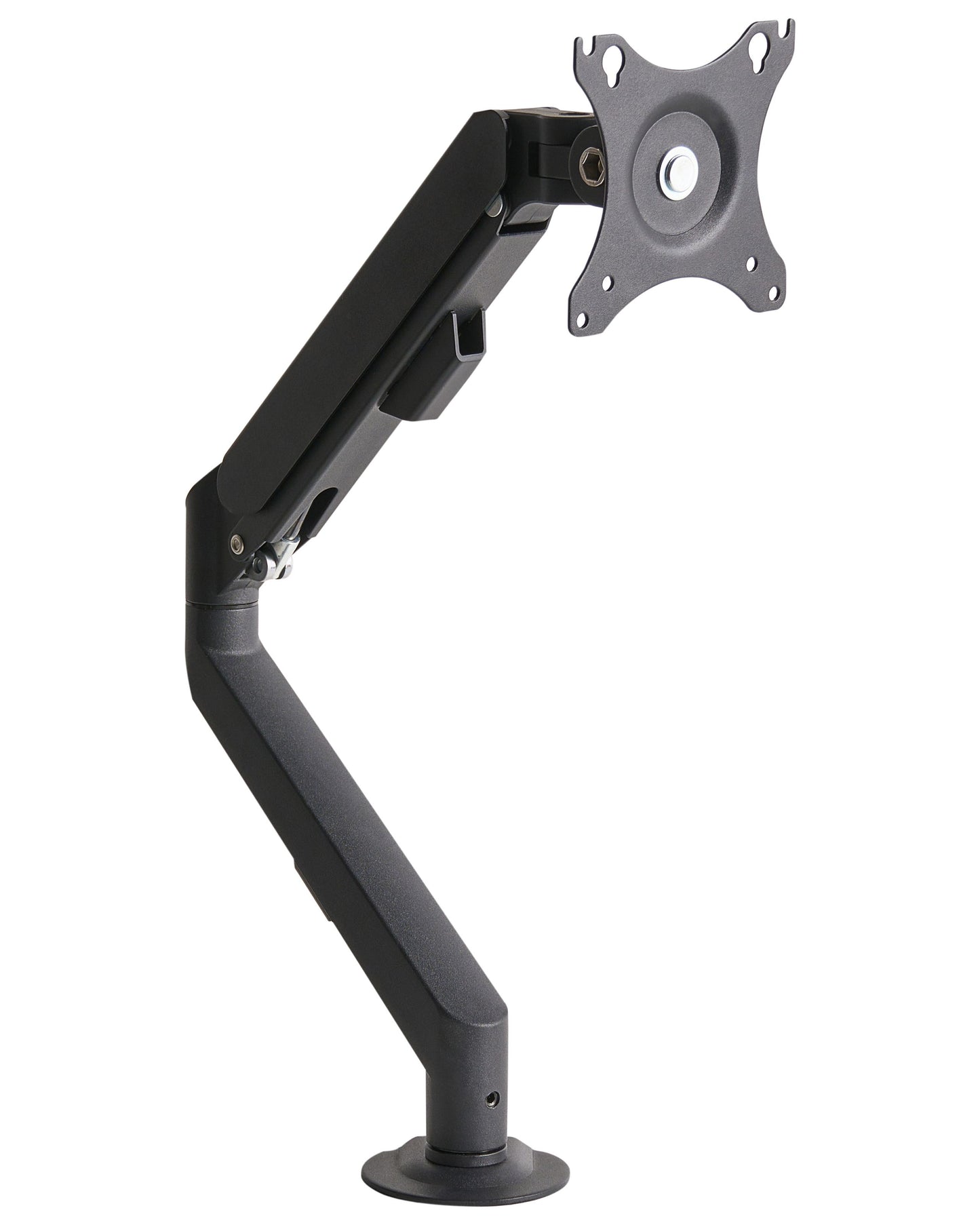 Clap On Single Monitor Arm Aluminum Desk Mount Black