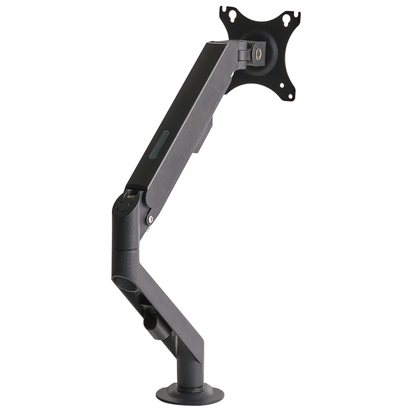 Clap On Single Monitor Arm Aluminum Desk Mount Black