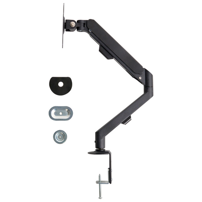 Clap On Single Monitor Arm Aluminum Desk Mount Black